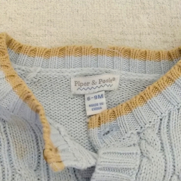 Piper and Posie light blue sweater set with hat 6 to 9 months - Picture 4 of 6